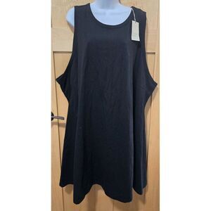 Black Sleeveless Swing Tank Top By A New Day 4X Plus Size Cotton Blend beach day